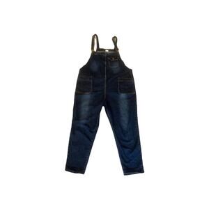 Soojun Overalls Womens Size 2XL Blue Denim Dark Wash Stretch Straight Leg